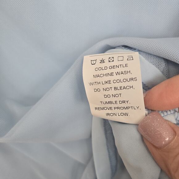 Princess Polly Strapless Beaded Mesh Tank Top sz 16 Blue Lined Boho Fairy Pastel - Picture 7 of 10